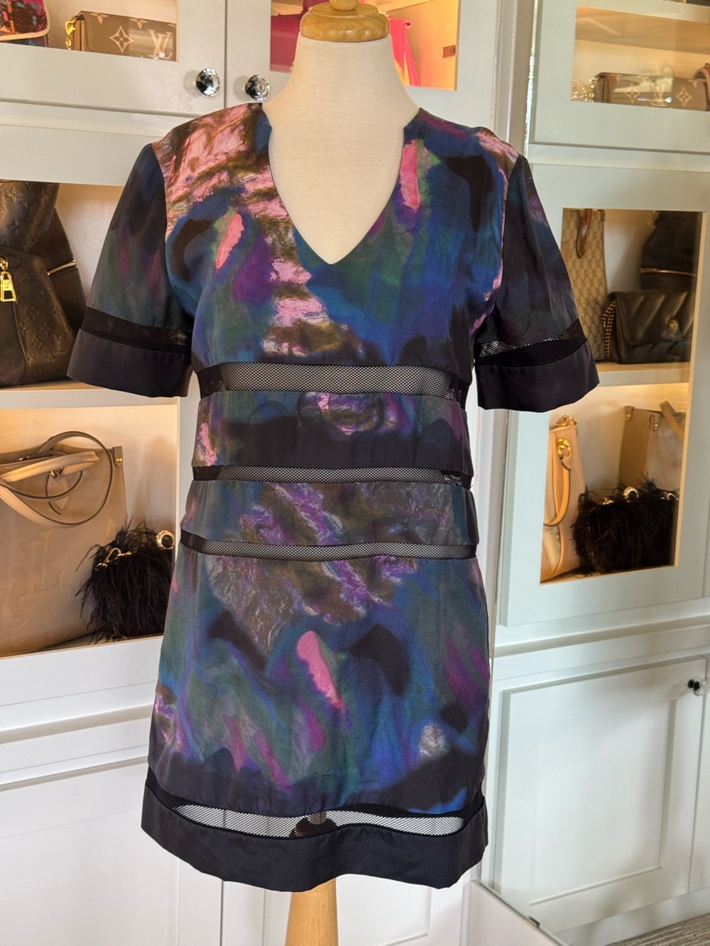 Cynthia Rowley Black Dress Label with Teal Logo